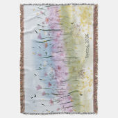 Spring 2026 Water Color Wildflower Throw Blanket スローブランケット (正面縦)