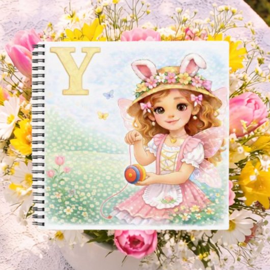 Spring Alphabet Letter Y Fairy Yo Yo ノートブック
