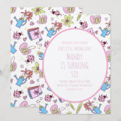 Spring and Books Birthday Party 招待状 (正面/裏面)