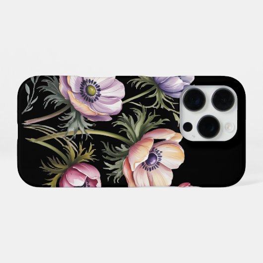 Spring anemone watercolorPhone Case iPhoneケース (裏面横)