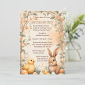 Spring Arch Watercolor Easter Egg Hunt Bunny Chick 招待状 (スタンド正面)