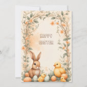 Spring Arch Watercolor Easter Egg Hunt Bunny Chick 招待状 (裏面)