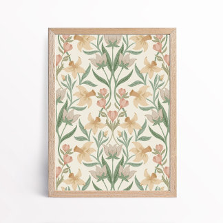 Spring Arts and Crafts Floral Botanical Art ポスター