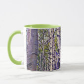 Spring Aspen Tree Woodland Purple Green Coffee マグカップ (左)