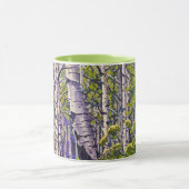 Spring Aspen Tree Woodland Purple Green Coffee マグカップ (中央)