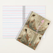 "Spring at Dawn" Japanese Cat in Kimono Art ノートブック (内側)