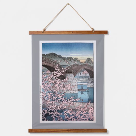 Spring at Kintai Bridge, Hasui Kawase 吊り下げ型タペストリー (正面)
