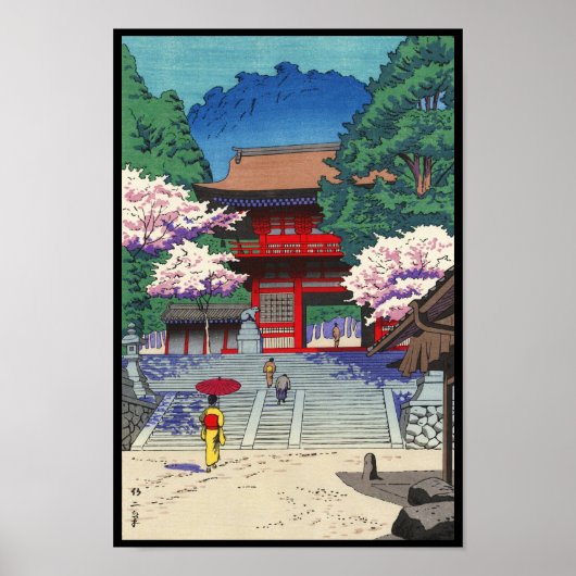 Spring at Kurama Temple Asano Takeji shin hanga ポスター (正面)