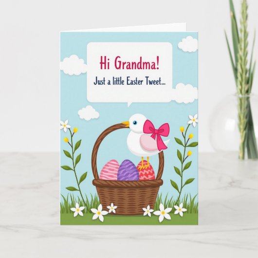 Spring Avian Basket Egg Card カード (正面)