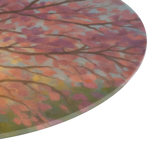Spring Awakening – Blooming Tree Landscape カッティングボード (角)