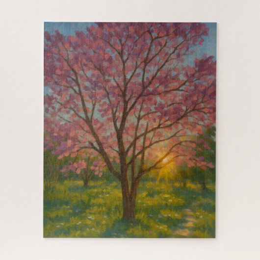 Spring Awakening – Blooming Tree Landscape ジグソーパズル (縦)