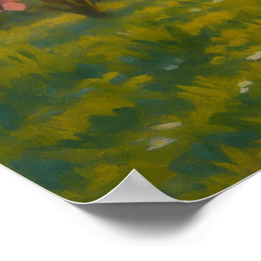 Spring Awakening – Blooming Tree Landscape ポスター (角)