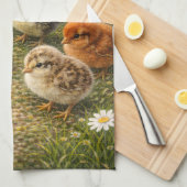 Spring Baby Chicks Kitchen Towel キッチンタオル (四つ折り)