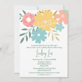Spring Baby in Bloom Floral Baby Shower 招待状 (正面)