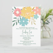Spring Baby in Bloom Floral Baby Shower 招待状 (スタンド正面)