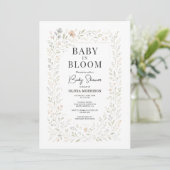 Spring Baby in Bloom Wildflower Baby Shower 招待状 (スタンド正面)