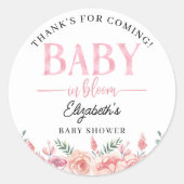 Spring Baby Shower – Baby in Bloom ラウンドシール (正面)