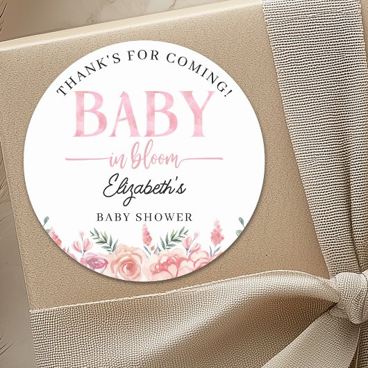Spring Baby Shower – Baby in Bloom ラウンドシール