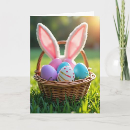 Spring Basket Surprise Photo Card カード (正面)