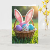 Spring Basket Surprise Photo Card カード (黄色い花)