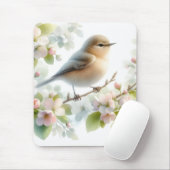 Spring Bird Cherry Blossom Floral Watercolor マウスパッド (マウス)