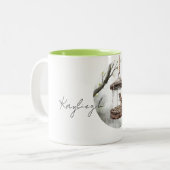 Spring Bird in Bird Feeder   ツートーンマグカップ (正面左)