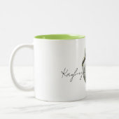 Spring Bird in Bird Feeder   ツートーンマグカップ (左)