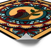 Spring Bird Mandala-print ポスター (角)