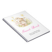 Spring Bird Watering Can Baby Shower Guest Book ノートブック (右側)