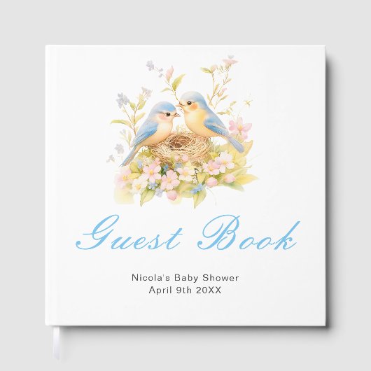 Spring Birds Baby Shower Guest Book ゲストブック (正面)