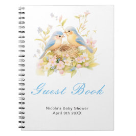 Spring Birds Baby Shower Guest Book ノートブック
