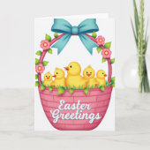 Spring Birds Basket Greeting Card カード (正面)