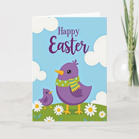Spring Birds Easter Wish Card カード (正面)