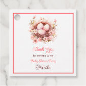 Spring Birds Nest Baby Shower フェイバータグ (正面)