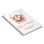Spring Birds Nest Baby Shower Guest Book ノートブック (右側)