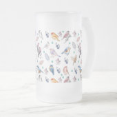 Spring Birds Pattern フロストグラスビールジョッキ (正面右)