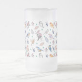 Spring Birds Pattern フロストグラスビールジョッキ (中央)