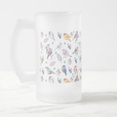 Spring Birds Pattern フロストグラスビールジョッキ (左)