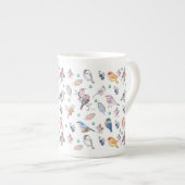 Spring Birds Pattern ボーンチャイナマグカップ (正面右)
