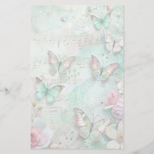 Spring Bitterflies Letter Sheets Stationery 便箋 (裏面)