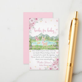 Spring Bloom and Butterflies Deer Baby Shower  エンクロージャーカード