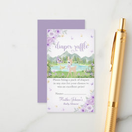 Spring Bloom and Butterflies Deer Baby Shower  エンクロージャーカード