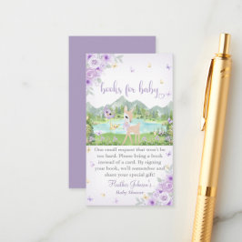 Spring Bloom and Butterflies Deer Baby Shower  エンクロージャーカード