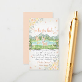 Spring Bloom and Butterflies Deer Baby Shower  エンクロージャーカード