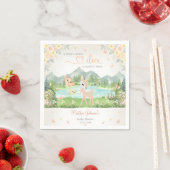 Spring Bloom and Butterflies Deer Baby Shower スタンダードカクテルナプキン (インサイチュ)