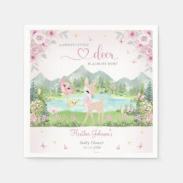 Spring Bloom and Butterflies Deer Baby Shower  スタンダードカクテルナプキン