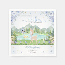 Spring Bloom and Butterflies Deer Baby Shower  スタンダードカクテルナプキン