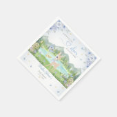 Spring Bloom and Butterflies Deer Baby Shower スタンダードカクテルナプキン (角)