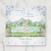 Spring Bloom and Butterflies Deer Baby Shower  フェイバータグ (裏面)
