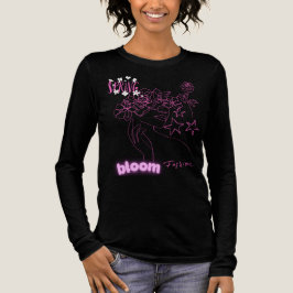 Spring Bloom Tシャツ|水彩画のピンクの女性の顔 トライブレンドTシャツ